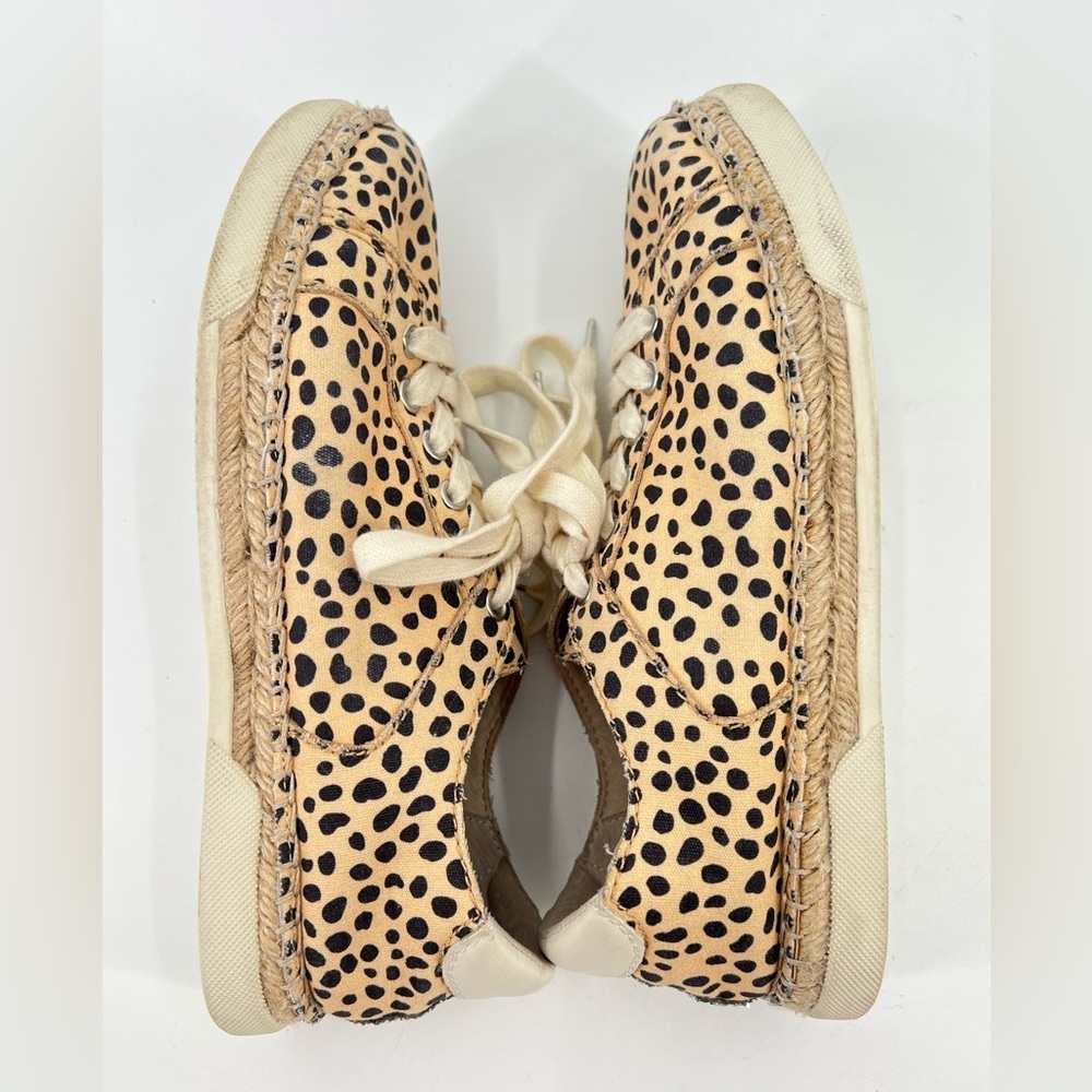 Dolce Vita Morris Tan and Black Leopard Print Canvas Espadrille Sneakers 7.5 - Picture 5 of 9